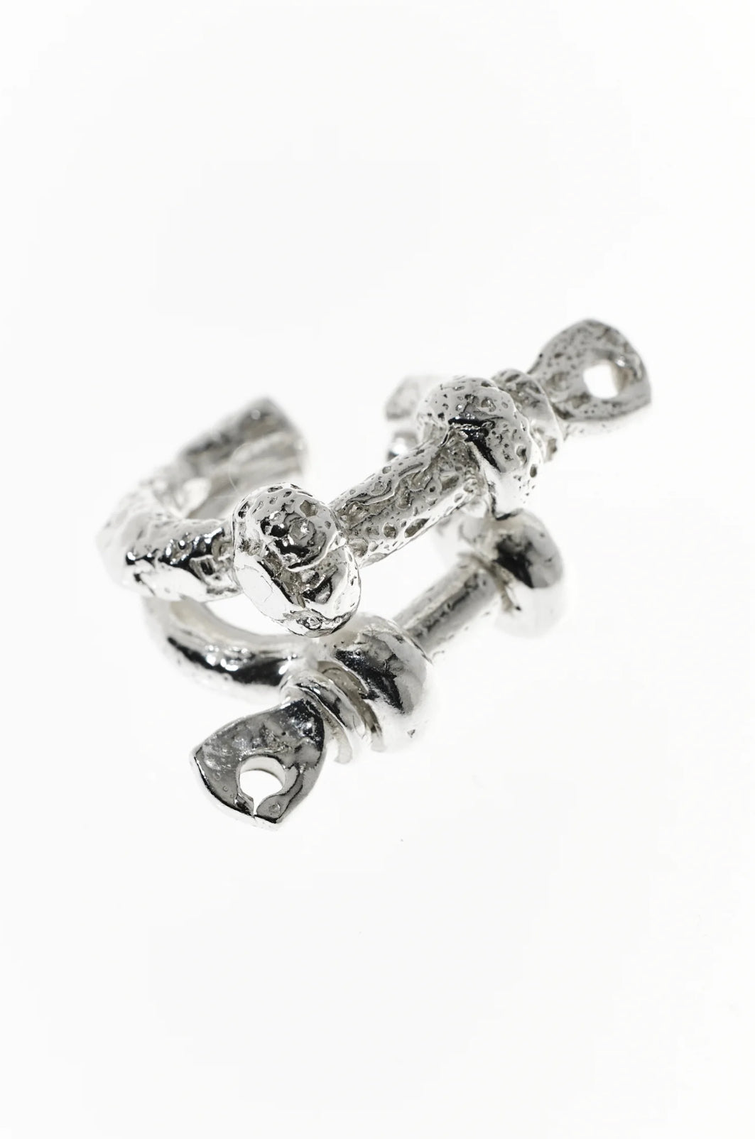 CORRODED DOUBLE SHACKLE EAR CUFF