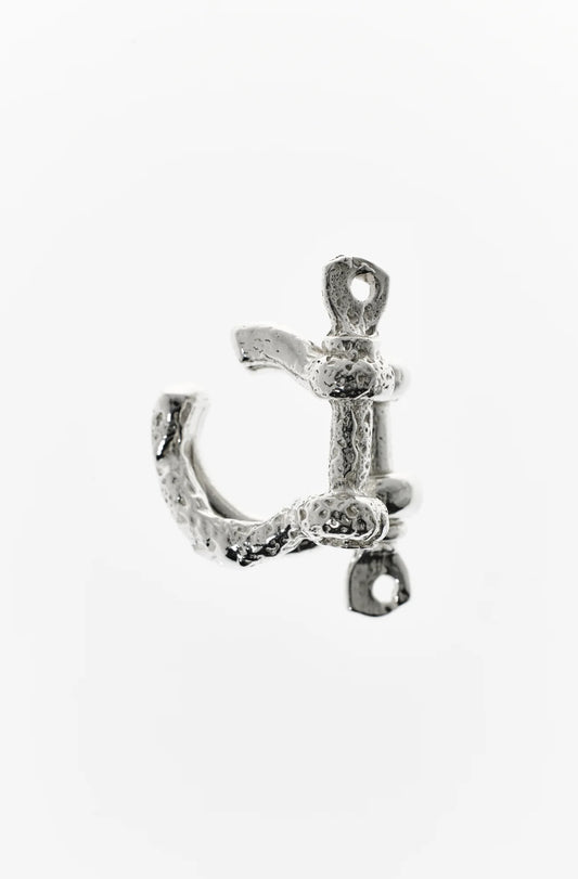 CORRODED DOUBLE SHACKLE EAR CUFF